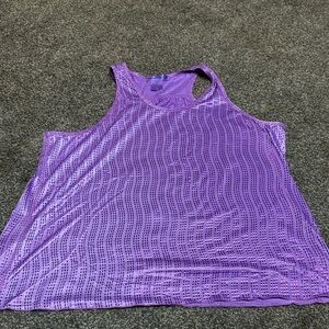 Cowgirl Tuff Purple Metallic Tank Top 2x xxl Super Cute Rodeo Shirt